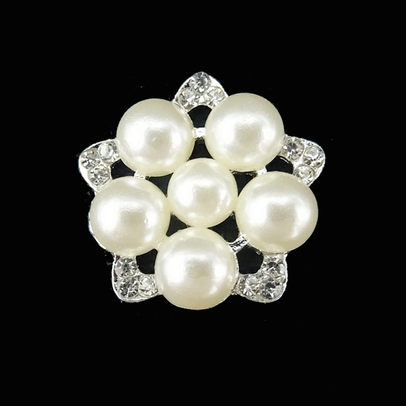 cheap wedding decoration fancy imitated small size pearl beaded button brooch