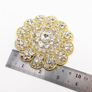 Vintage style glass crystal rhinestones women and men wedding topper brooch extra large wedding brooch