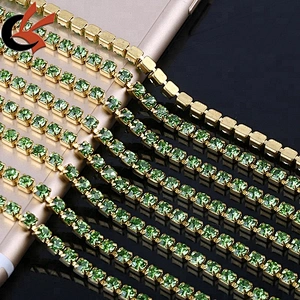 SS16 wholesale Silver Crystal Rhinestone Close Chain Trim