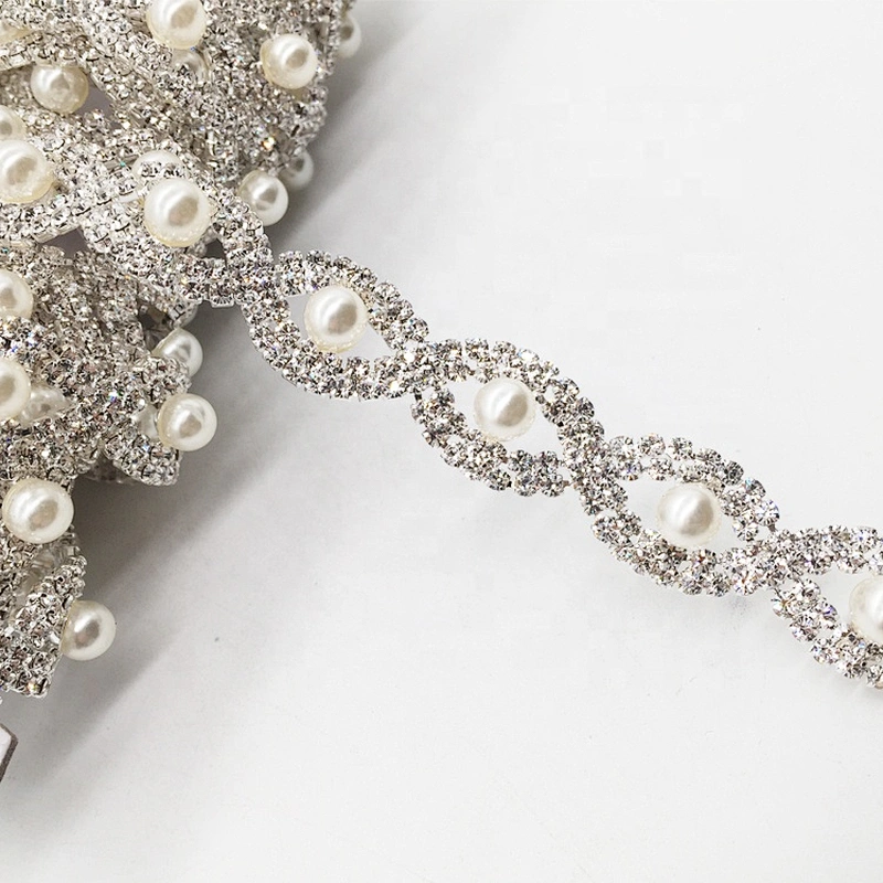 Garment Accessories DIY Wedding Dress Decorative Rhinestone Fabric Trim Lace Rhinestone Crystal Trim