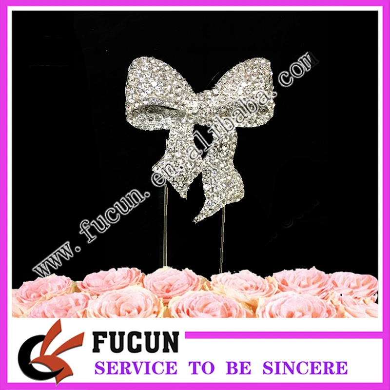 Sparkly Rhinestones Cake Topper Birthday Wedding Anniversary Silver cake topper
