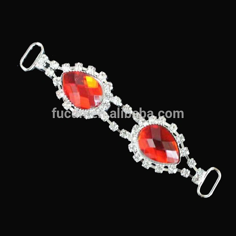 sparkly rhinestone hot pink acrylic rhinestone connectors for bikini