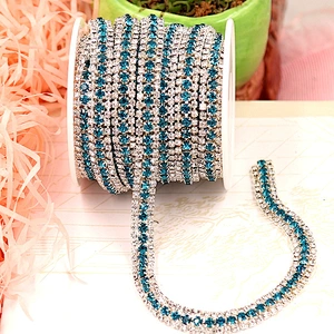Diamond Various Colored Rhinestone Braid Cup Trim Chain