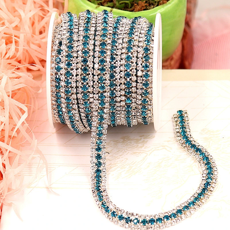 Diamond Various Colored Rhinestone Braid Cup Trim Chain