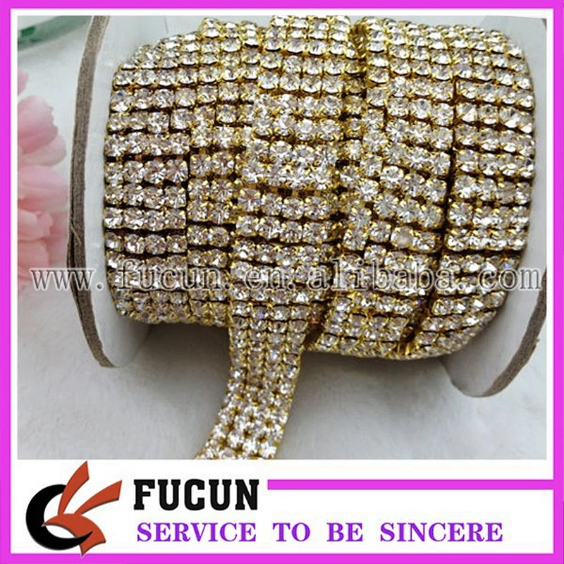 high quality close set rhinestone up chain