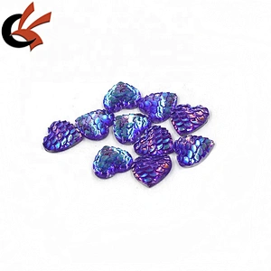 14mm clear AB crystal fish scales heart shape resin rhinestones for decoration