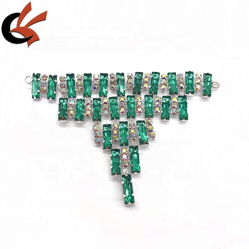 Carnival Dress decoration green color crystal rhinestone buckles