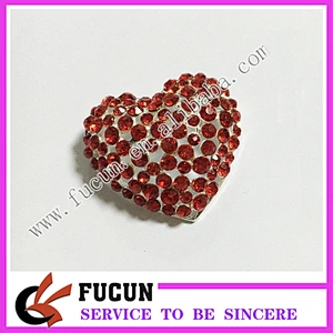 Manufacturer Wholesale Alloy Bulk wedding bridal rhinestone heart shape brooch