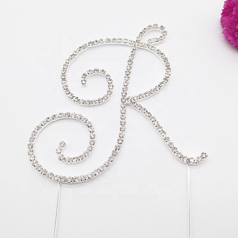 Shinning twinkle toothpick letter initial name cake topper for wedding birthday party decoration