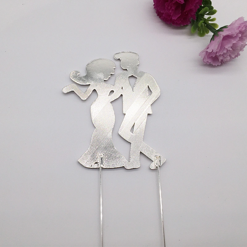dazzling rhinestone wedding Bride & Bridegroom dancing design crystal bridal cake topper wedding decor
