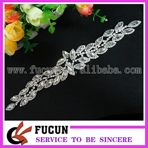wholesale stunning crystal rhinestone appliques for bridal belt evening dress decoration