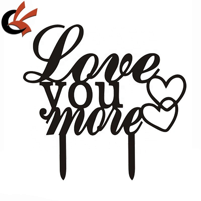 Love You More wedding Anniversary Acrylic Cake Topper