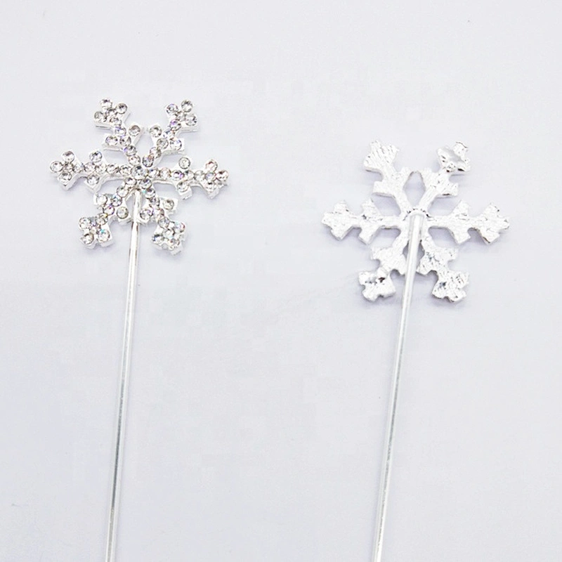 Christmas party decoration Crystal Rhinestone snowflake Cake Pick