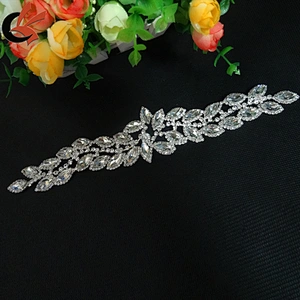 wholesale stunning crystal rhinestone appliques for bridal belt evening dress decoration