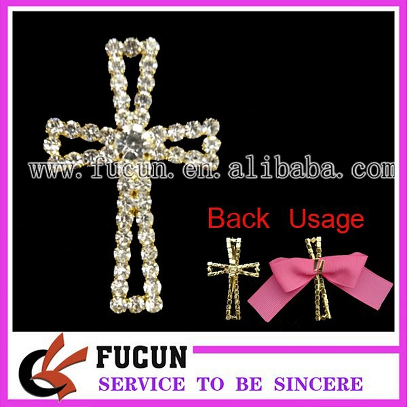 fashion Rhinestone brooch with cross