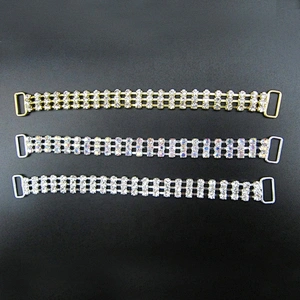 No Densely Rhinestone 3 Rows Bikini Connector Chain Embellishment Swimwear Connector