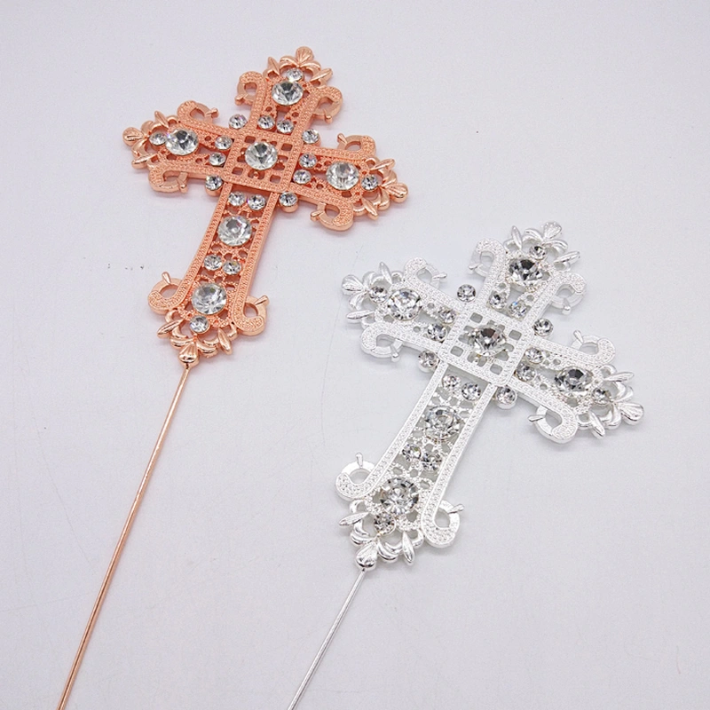 2018 high quality rhinestone Cross Cake Topper