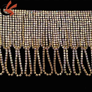sparkly length pendent AB crystal rhinestone chain trims rhinestone beaded trimming
