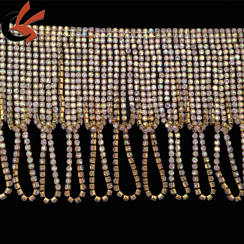 sparkly length pendent AB crystal rhinestone chain trims rhinestone beaded trimming