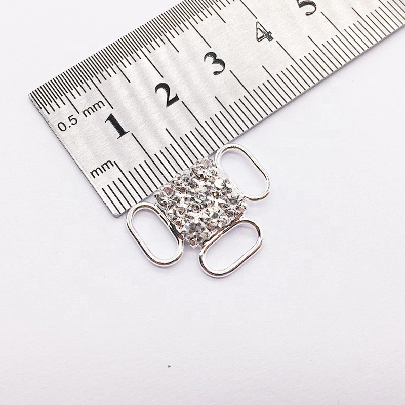 Silver Three Loops Swimwear Suit Ornament Rhinestone Bikini Connector