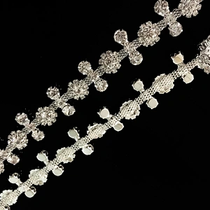 new style crystal flower chain rhinestone trimming for garment accessory