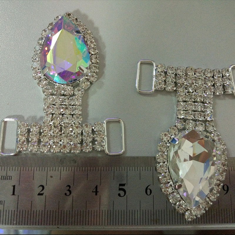 2019 Gold Large Water drap AB Clear Rhinestone Bikini buckles Connector