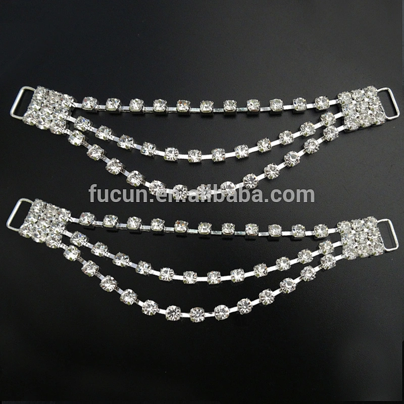 new arrival wholesale triple line crystal rhinestone connector for bikini,headband