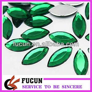Green Crystal Horse eye Acrylic Flatback Rhinestones Sew on 2 Hole