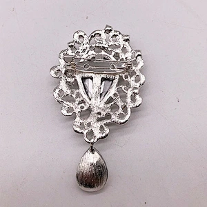 customized  new design bridal rhinestone silver plated brooch