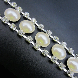 fashion flower rhinestone trim beaded trim for wedding dress decorations