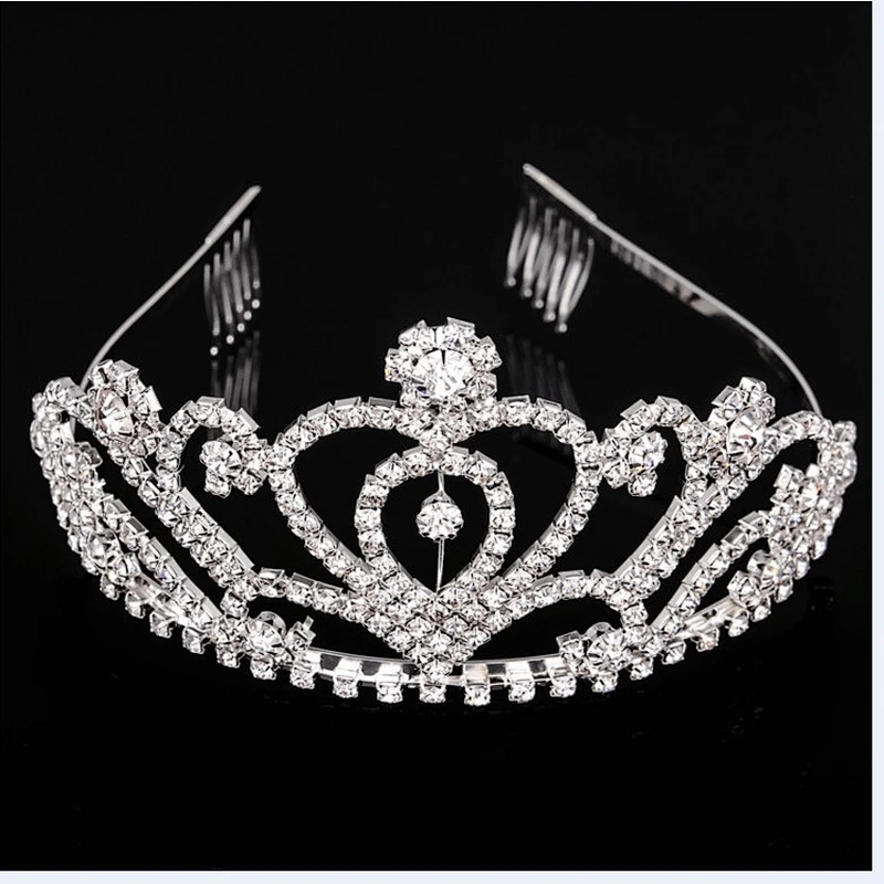 Wholesale large style wedding jewelry rhinestones bridal tiara with comb