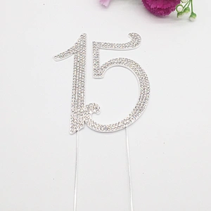 favors gifts birthday cake number rhinestone cake topper for birthday boy and girl