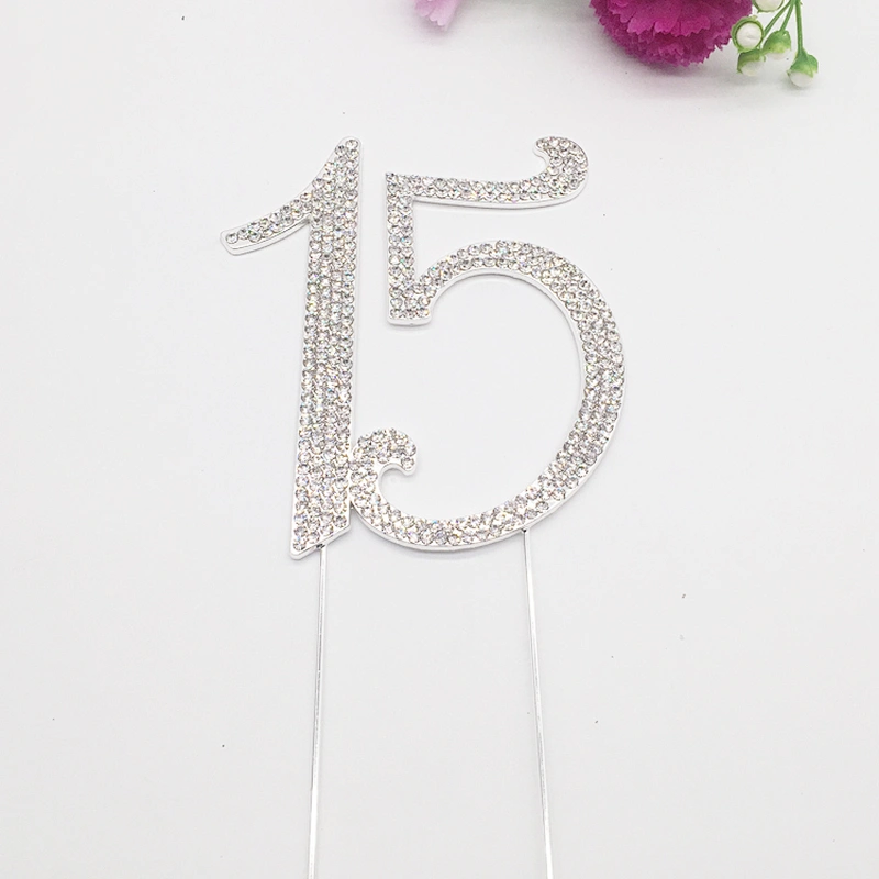 favors gifts birthday cake number rhinestone cake topper for birthday boy and girl