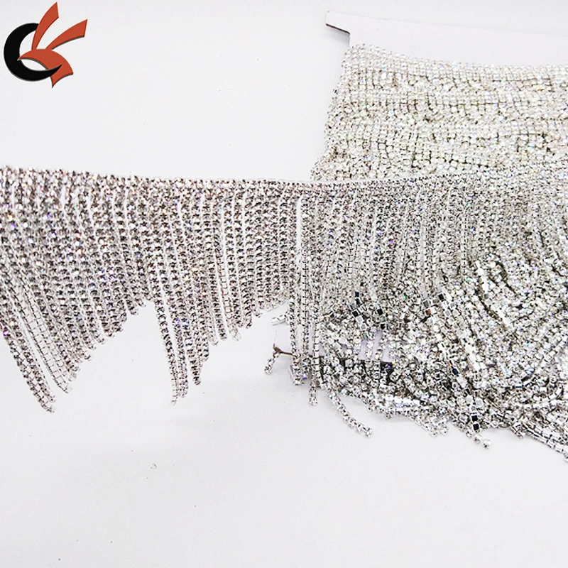 Wholesale sewing 11cm tassel length crystal rhinestones appliques fringe trimmings