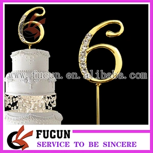 New style small number crystal rhinestone cake topper party decoration/cake decoration