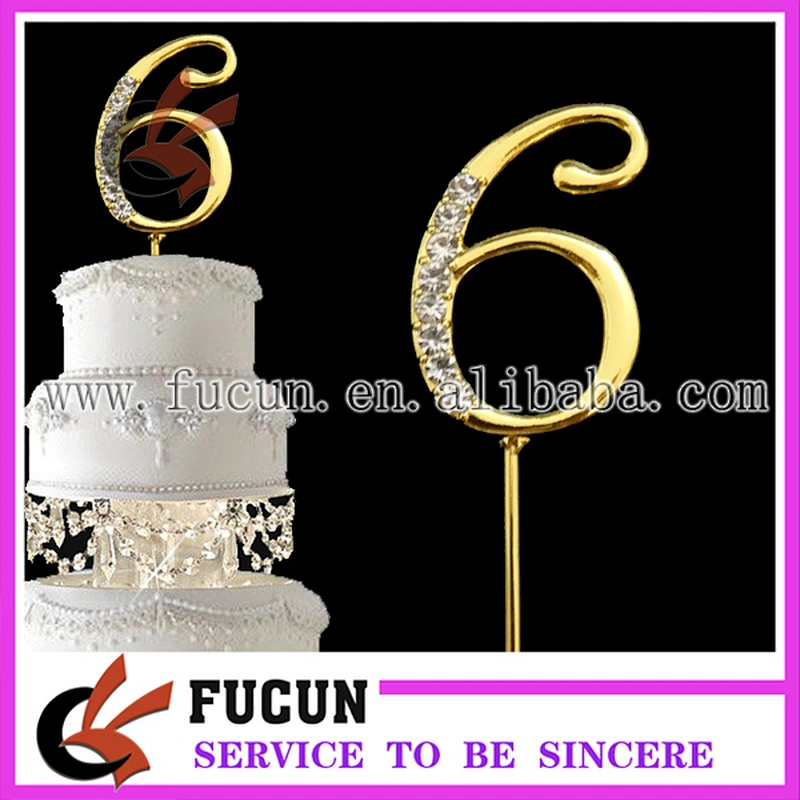 New style small number crystal rhinestone cake topper party decoration/cake decoration