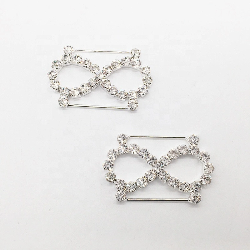 latest popular custom diamante Invitations rhinestone buckle for crystal slider ribbon