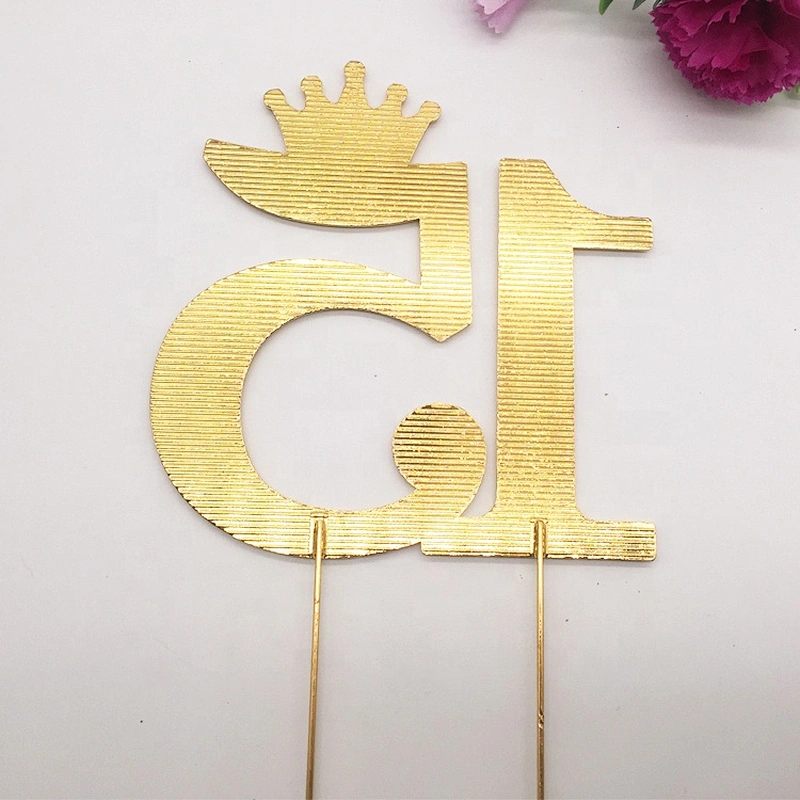 Silver and Gold Crystal Rhinestone 15th Happy Birthday Tiara Crown Cake Topper