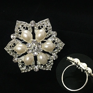 pearl handmade table decoration ornament beads rhinestone napkin ring on sell
