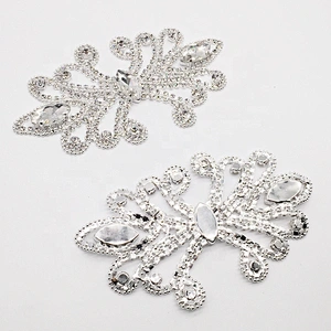 Bling smooth delicate flat back strass clear rhinestone princess headpiece applique for sale