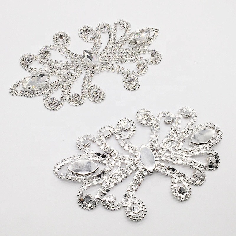 Bling smooth delicate flat back strass clear rhinestone princess headpiece applique for sale