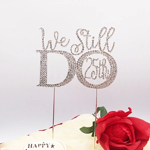 crystal rhinestone deep feeling wedding speech centerpiece wholesale cake topper for decoration