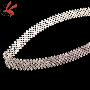 Craft Rhinestones Crystal Chain Trim Costume Applique Ribbon Trim