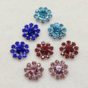16mm top selling New fashion flat back rhinestone decoration jewelry buckle for wedding