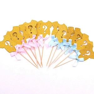 New product hot sale happy birthday baby shower boy and girl paper cake toppers