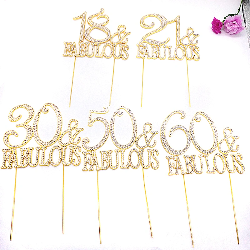 Sparkly Birthday Party Decorations GOLD 75 & Fabulous Rhinestone Cake Topper