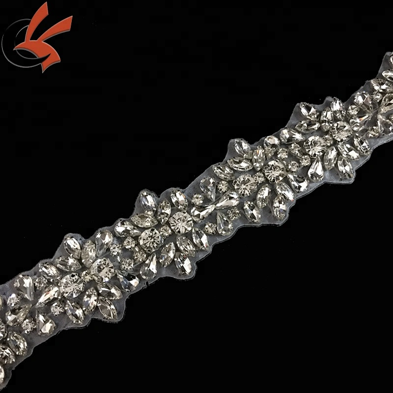 Wholesale iron-on crystal rhinestone applique trim