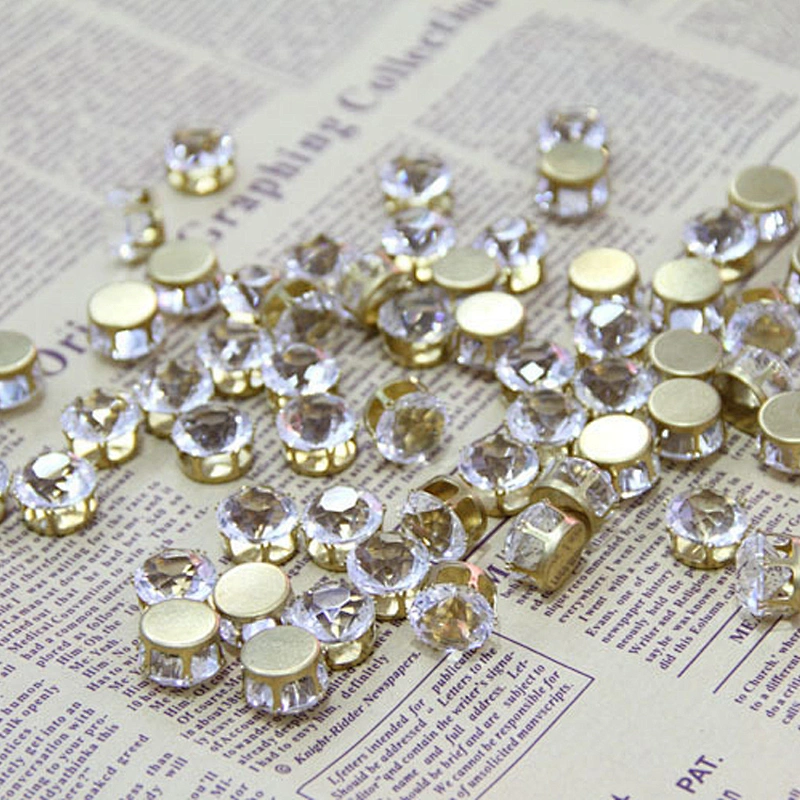 4mm 6mm 8mm 10mm gold claw setting crystal rhinestones beads wholesale