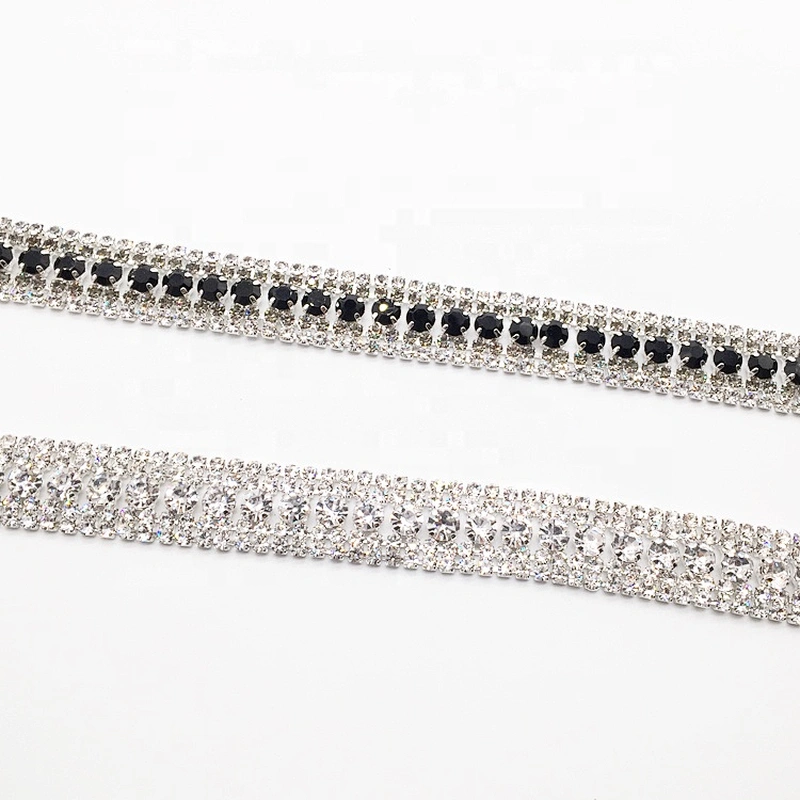 decorative rhinestone sandal chain women crystal shoe trim chain for muslim clothes