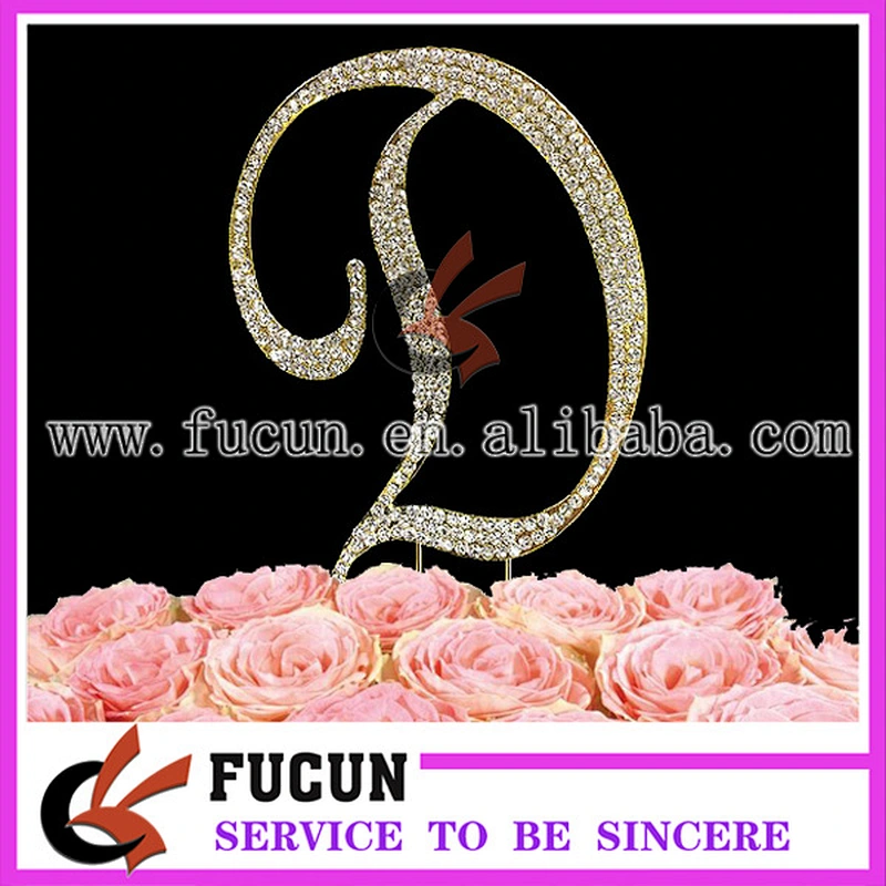 Hot Sale Frozen Wedding Favors Letter Rhinestone Cake Toppers
